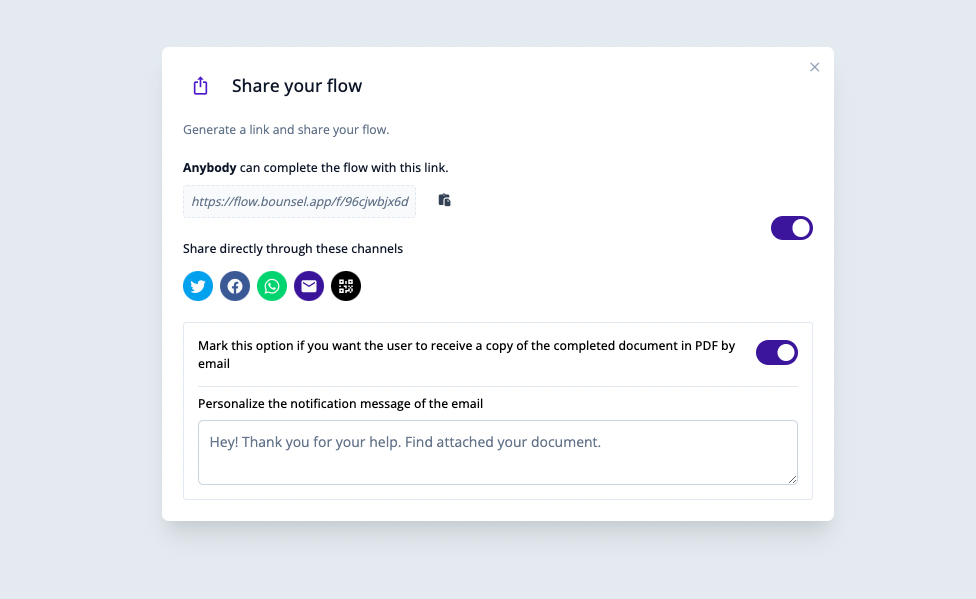 screenshot of Bounsel Flow